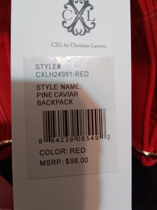 CXL Christian Lacroix Red Mini Backpack NWT Gold Hardware Pine Caviar Bag main image 7